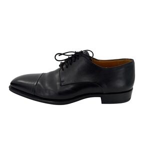 Magnanni Black Leather Cap Toe Oxford Dress Shoes Men's US 9 EU 42
